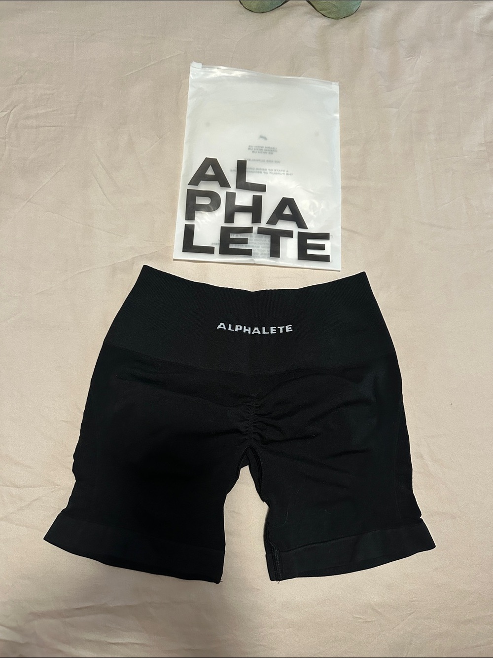 Alphalete Black High-Waist Scrunch Bike Shorts